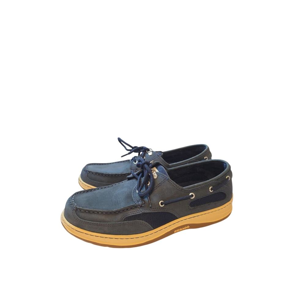 Sebago Boat Shoes Mens Size 11m Blue Leather Mesh Marine Grip